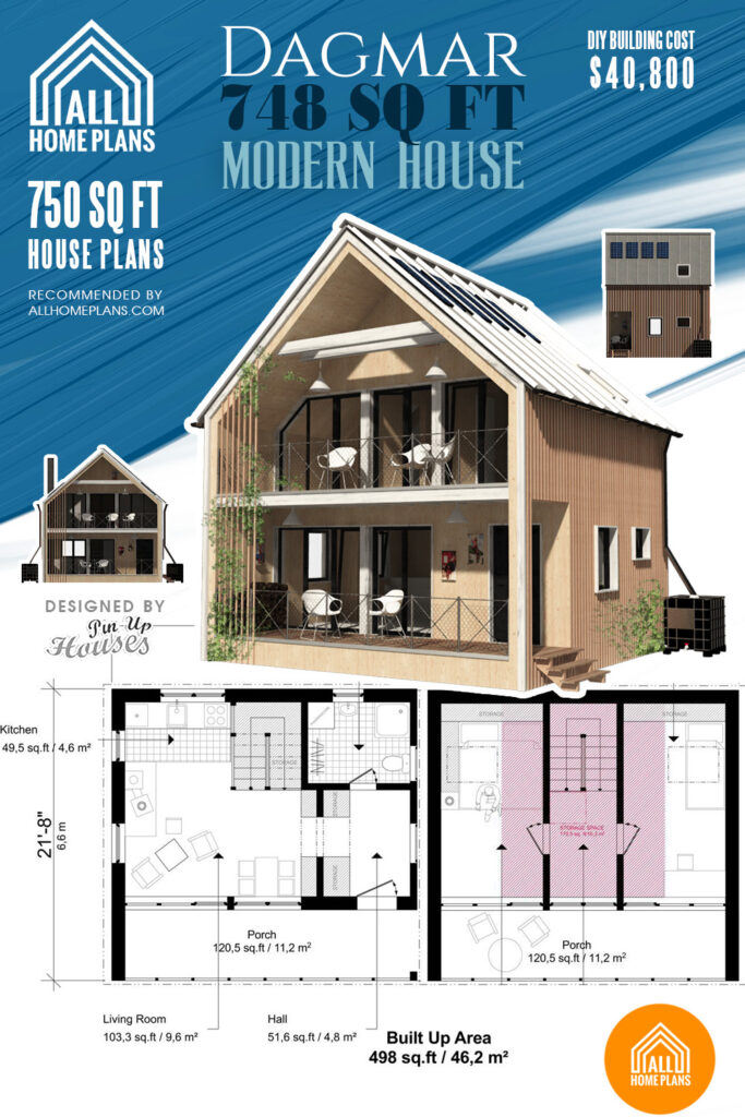 2-story 750 sq ft house plans