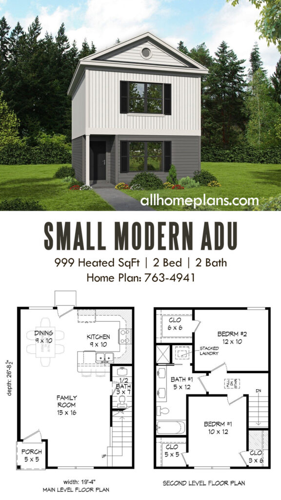 This floor plan boasts 2 levels of living space. On the ground floor, there is a spacious living/dining/kitchen area designed with open concept in mind. Upstairs, you'll find 2 almost identical bedrooms with spacious closets sharing one full bath. What is an ADU? An Accessory Dwelling Unit (ADU) is a small residential dwelling located on the same lot as the primary residence (single-family home), according to the American Planning Association. ADUs are rapidly gaining popularity as housing laws are changing giving homeowners more options. 